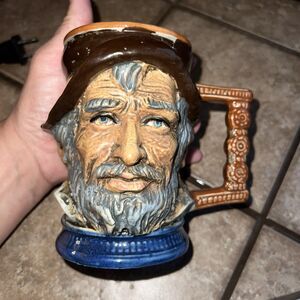 Vintage Mug Capodimonte Hand Painted Italian Stein Nobleman Duke Man Cave Boat